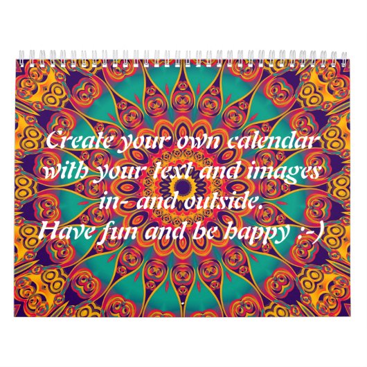 Tattoo万華鏡のように千変万化するパターンII +テキストと画像 カレンダー (カバー)