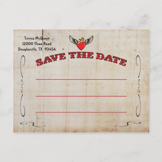 Tattoo日付はがきを保存 案内ポストカード (裏面)