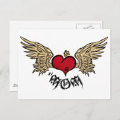 TATTOO ママ アーバン クラウンハート ウィングス ポストカード (正面/裏面)