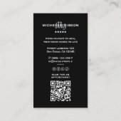 Tattoo ミニマルArtist Tattooist Black Grid 名刺 (裏面)