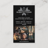 Tattoo ミニマルArtist Tattooist Black Grid 名刺 (正面)