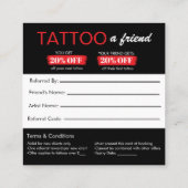 Tattoo 紹介カード テンプレート | Tattoo a Friend スクエア名刺 (裏面)