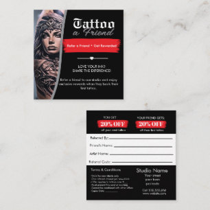 Tattoo 紹介カード テンプレート   Tattoo a Friend  スクエア名刺