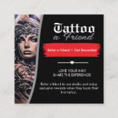 Tattoo 紹介カード テンプレート | Tattoo a Friend スクエア名刺 (正面)
