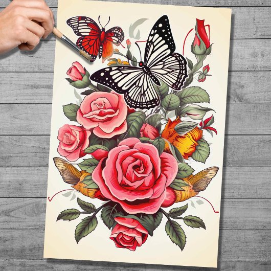 Tattoo 3 Decopage紙 薄葉紙