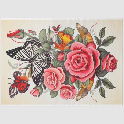 Tattoo 3 Decopage紙 薄葉紙 (正面)