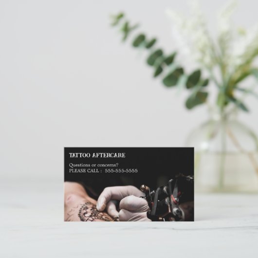 Tattoo Aftercare Instructions 名刺 (スタンド正面)