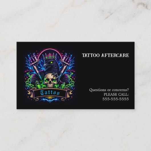Tattoo Aftercare Instructions 名刺 (正面)
