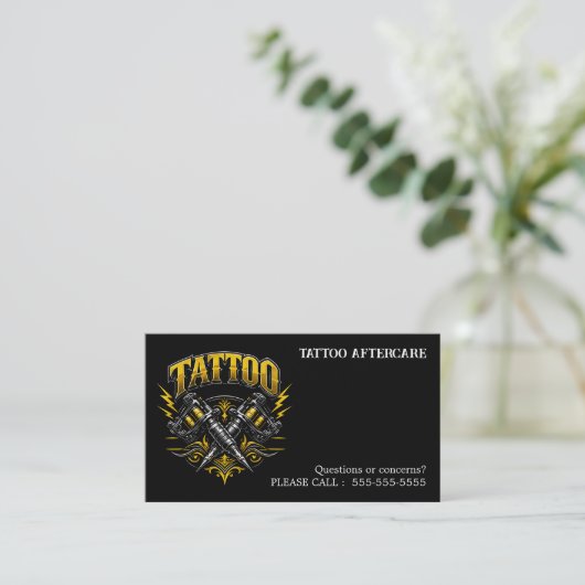 Tattoo Aftercare Instructions 名刺 (スタンド正面)