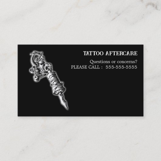 Tattoo Aftercare Instructions 名刺 (正面)