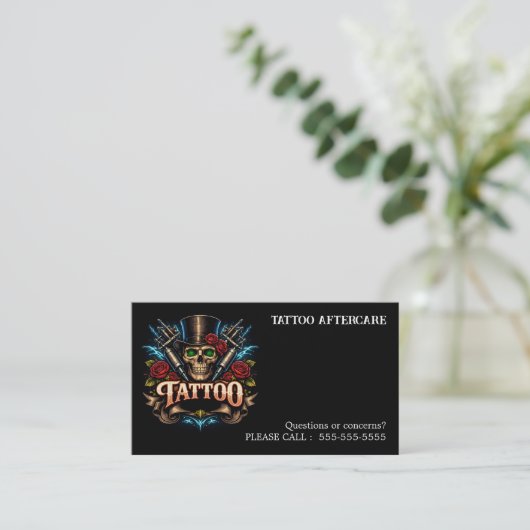 Tattoo Aftercare Instructions 名刺 (スタンド正面)