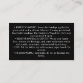 Tattoo Aftercare Instructions 名刺 (裏面)