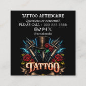 Tattoo Aftercare Instructions Business Card スクエア名刺 (正面)