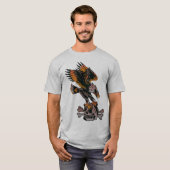 Tattoo aigle vautour crane tete de mort os fantais tシャツ (正面フル)