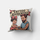 Tattoo Apprentice – Cute Cartoon Dad & Daughter クッション (裏面)
