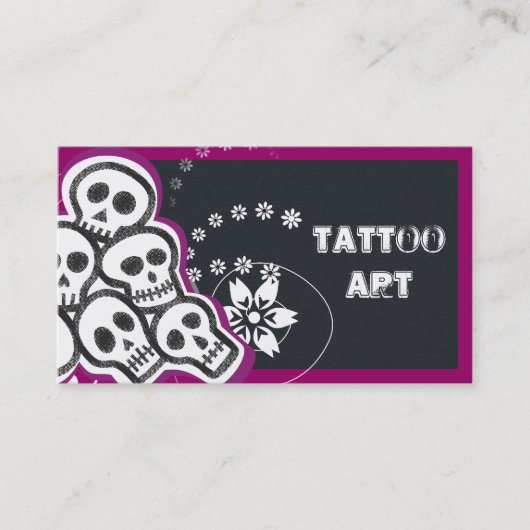 Tattoo Art名刺 – スカル 名刺 (正面)