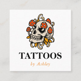 Tattoo Artistソーシャルメディアの追加クリエイティブスカル スクエア名刺