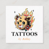 Tattoo Artistソーシャルメディアの追加クリエイティブ アート スクエア名刺 (正面)