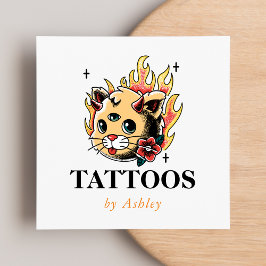 Tattoo Artistソーシャルメディアの追加クリエイティブ アート スクエア名刺