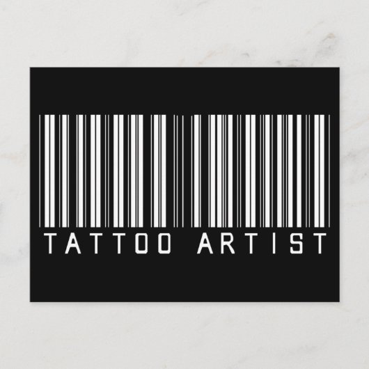 Tattoo Artistバーコード ポストカード (正面)
