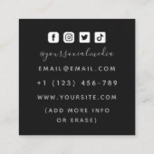 Tattoo Artistフローラドラゴンソーシャルメディアクールレッド スクエア名刺 (裏面)