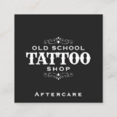 Tattoo Artistミニマルアフターはっきりしたケアの手順 スクエア名刺 (正面)