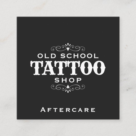Tattoo Artistミニマルアフターはっきりしたケアの手順 スクエア名刺 (正面)