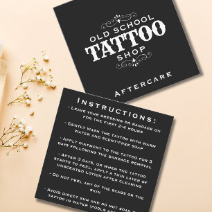 Tattoo Artistミニマルアフターはっきりしたケアの手順 スクエア名刺