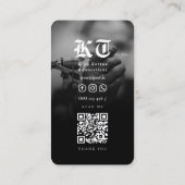 Tattoo Artistモダン Monogramフォト白黒 名刺 (裏面)