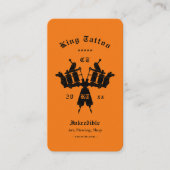 Tattoo Artistモダン Tattoo Machine Orange 名刺 (正面)