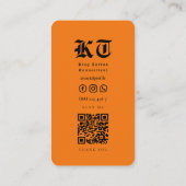 Tattoo Artistモダン Tattoo Machine Orange 名刺 (裏面)