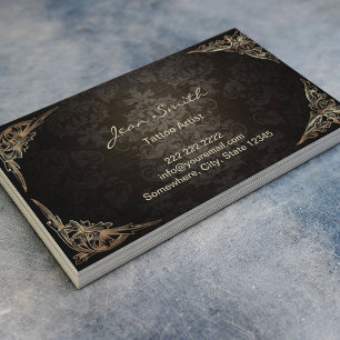 Tattoo Artistヴィンテージ枠ダマスク 名刺