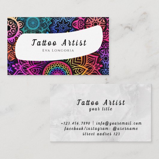 Tattoo Artist名刺 名刺 (正面/裏面)