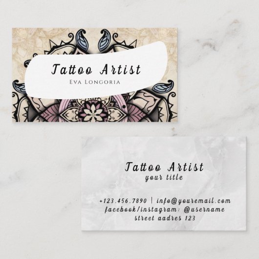Tattoo Artist名刺 名刺 (正面/裏面)