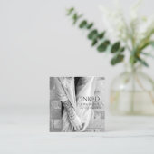 Tattoo Artist白黒カスタム写真 スクエア名刺 (スタンド正面)