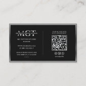 Tattoo Artist黒銀エレガント枠の入れ墨 名刺 (裏面)