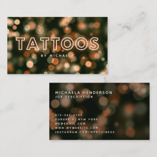 Tattoo Artist/ショップモダン金ゴールドNeon & Lights 名刺