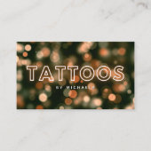 Tattoo Artist/ショップモダン金ゴールドNeon & Lights 名刺 (正面)