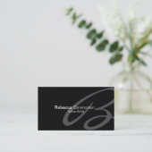 Tattoo Artist Business Card ファンシー Monogram 名刺 (スタンド正面)