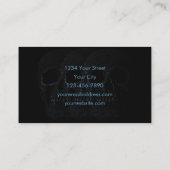 Tattoo Artist Gothic Black Blue Dark Skull 名刺 (裏面)