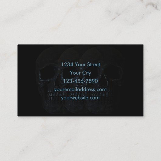 Tattoo Artist Gothic Black Blue Dark Skull 名刺 (裏面)