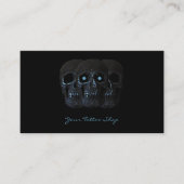 Tattoo Artist Gothic Black Blue Dark Skull 名刺 (正面)
