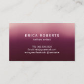 Tattoo Artist Gun & Flowerタイポグラフィバーガンディーレッド 名刺 (裏面)