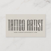 Tattoo artist modern typography script beige gray 名刺 (正面)