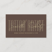 Tattoo artist modern typography script brown 名刺 (正面)