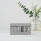 Tattoo artist modern typography script gray 名刺 (スタンド正面)