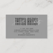 Tattoo artist modern typography script gray 名刺 (裏面)