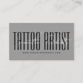 Tattoo artist modern typography script gray 名刺 (正面)