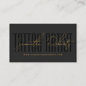 Tattoo artist modern typography script gray black 名刺 (正面)