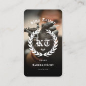 Tattoo Artist Monogramモダンリース写真 名刺 (正面)